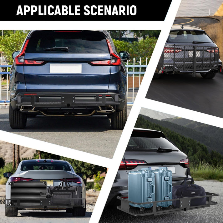 Portaequipajes remolque acero tubular 5mm grosor carga 200 libras recubrimiento E-coat resistente clima