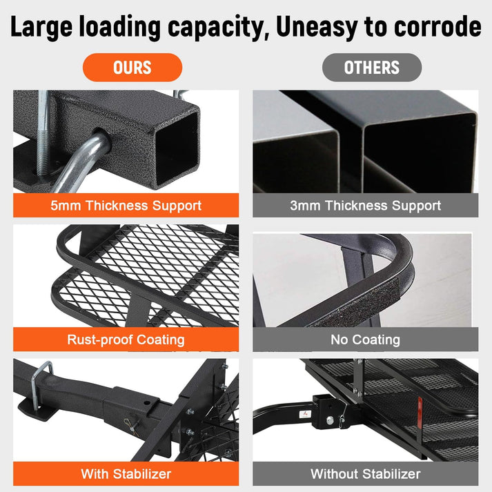 Portaequipajes enganche compatible receptores estándar espiga 2 pulgadas coches SUV pickups instalación sencilla
